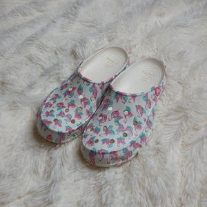 CROCS white and pink